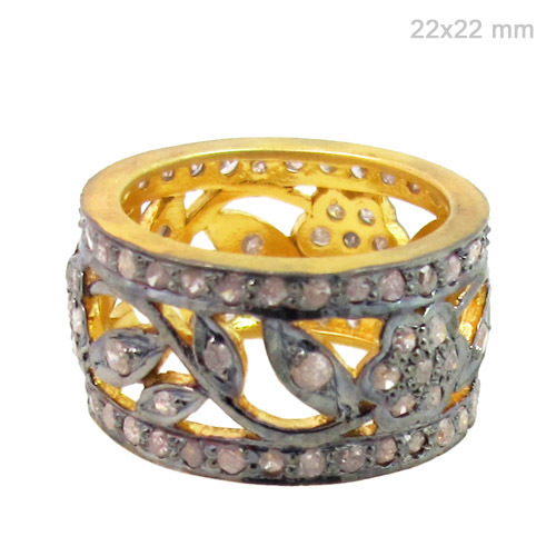 Sterling Silver Pave Diamond Ring