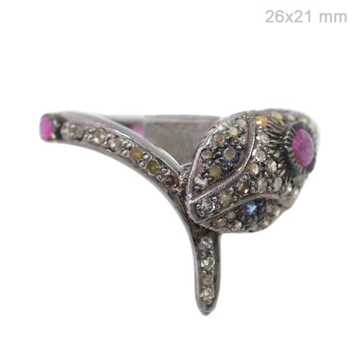 Ruby Sterling Silver Diamond Ring