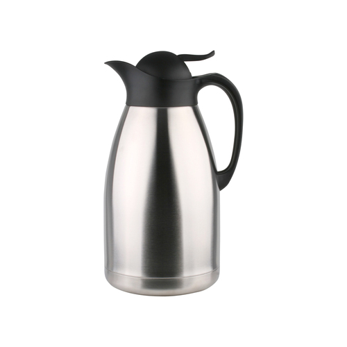 Deluxe - Stainless Steel 2.0L Silver Jug, Vacuum Sealed, Push Button, One-Hand Pour, Lightweight