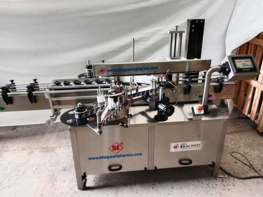 Sticker Labelling Machine SBSL-120D - Stainless Steel, Fully Automatic, User Friendly, Microprocessor Controlled Stepper Motor Drive, Unlimited Label Length, 1 Year Warranty