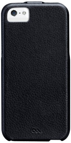 Case-Mate Signature CM022808 Flip Case for Apple iPhone 5 - Leather, 12.7 x 6.1 x 1.3 cm, Black | Phone Protection, Sleek Design, Durable