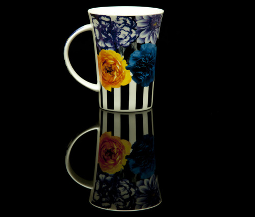 Flowers Stripes Coffee Mug