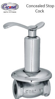 Concealed Stop Cock - Brass 1/2 Inch Chrome, Gate Valve 10 Bar | Durable, Easy Installation, Water Efficient