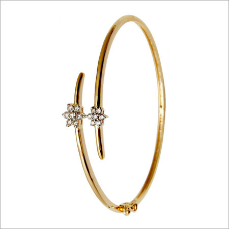 Anti Allergy Affordable Light Weight Floral Cluster Half Bangle