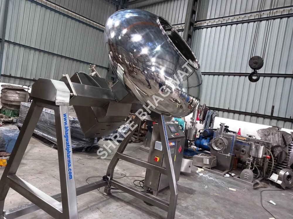 Conventional Coating Pan - Stainless Steel 304, Automatic Grade, 10-10000 Kg/hr Capacity | PLC Control, Electric Power Source, 1-Year Warranty