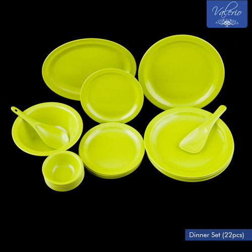Lime Green Melamine 22 Pcs Dinner Set