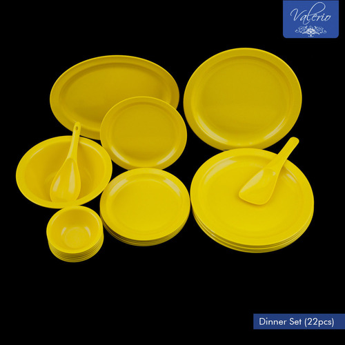 Lemon Yellow Melamine 22 Pcs Dinner Set