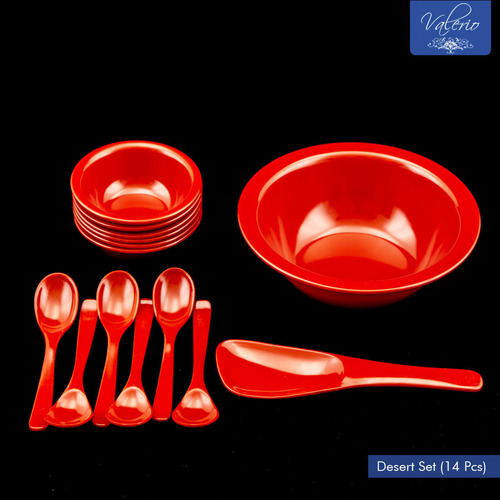 Grapefruit Red Melamine 14 Pcs Dessert Set