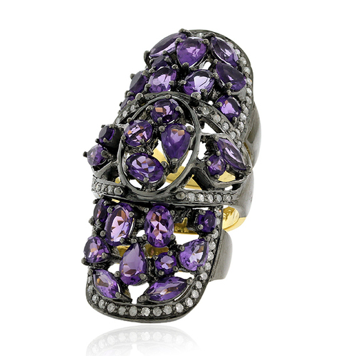 Diamond Gemstone Knuckle Ring
