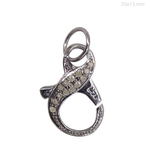 Sterling Silver Finding Diamond Clasp