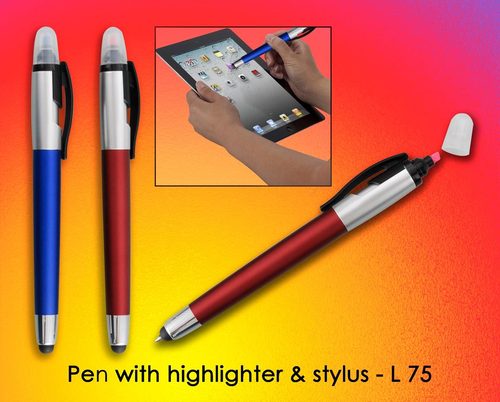 Metal Pen With Highlighter & Stylus