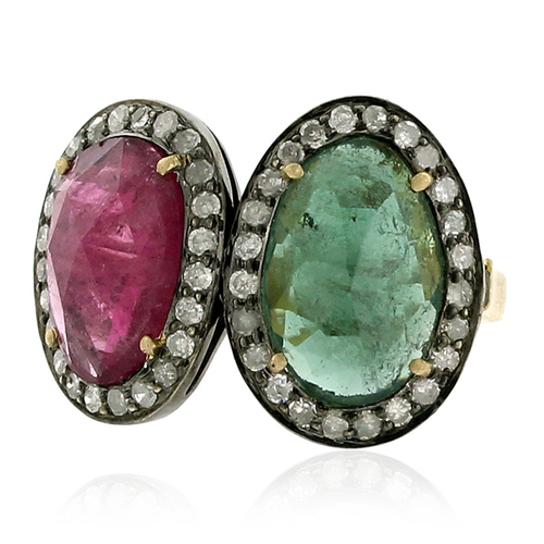 Diamond Gemstone 18k Gold Ring Jewelry