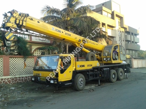 Telescopic Crane - Yellow Truck-Mounted, 25-50m Boom, 10-50 Ton Lifting Capacity, Diesel Engine, IS/ISO Compliant
