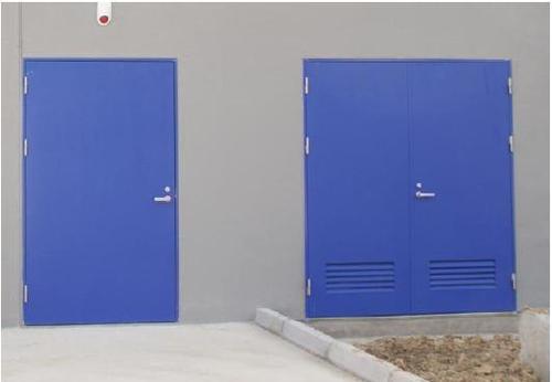 Fire Proof Door - Steel 1.5 Inches Thick | Blue Finish 30 Minute Fire Rating Impact Resistant High Strength