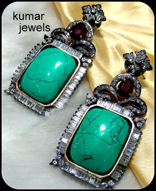 Big Stone Turquoise Earrings