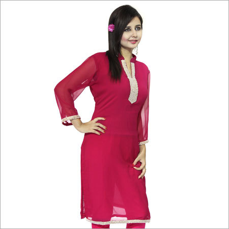 vivaa red georgette kurti