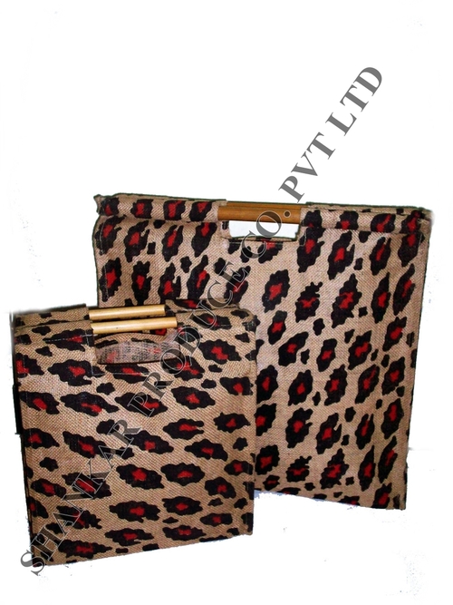 Jute Bamboo Handle Bag
