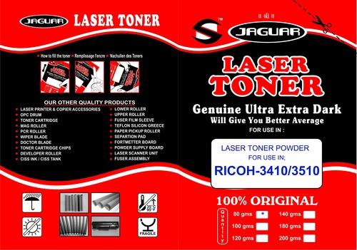 RICOH LASER TONER POWDER - Paper Material | Dimensions: 7.6 x 7.6 x 15.2 cm, Suitable for SP3410/3510/3300/300/SP100/200 Models, Available in 100g to 10kg