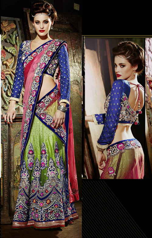 Net Lehenga Saree