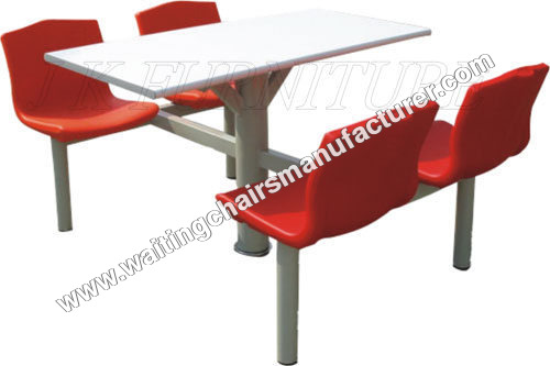 Stylish Canteen Tables - Plastic/Metal, Seating Capacity 4, Red | Stylish Design, Lightweight, Durable, Comfortable Seating