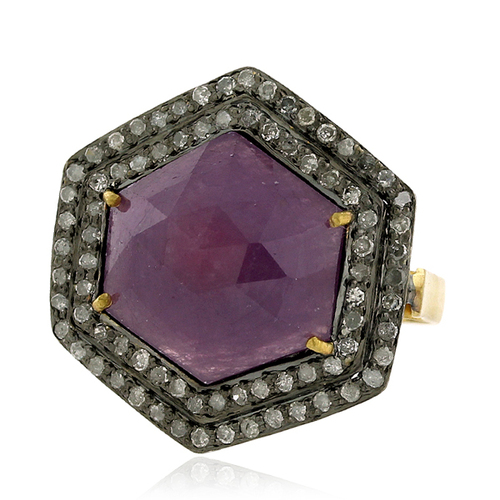 Diamond Gemstone 18k Gold Ring Jewelry