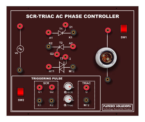 SCR & TRIAC Based Single Phase Controller - 220-240VAC, 2A Output, 0-180° Firing Angle | Variable AC Output, SCR/TRIAC Control, Educational Kit