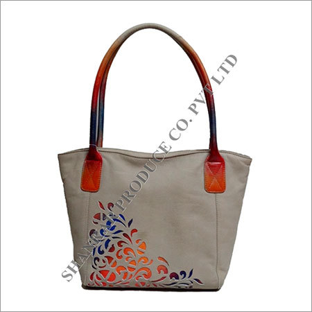 Leather Cutwork Tote Bag