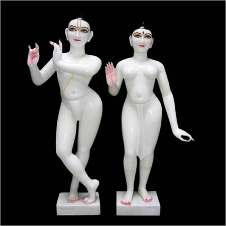Marble Iskcon Radha Krishna Statue