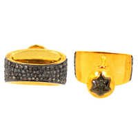 Pave Diamond Silver Cufflinks