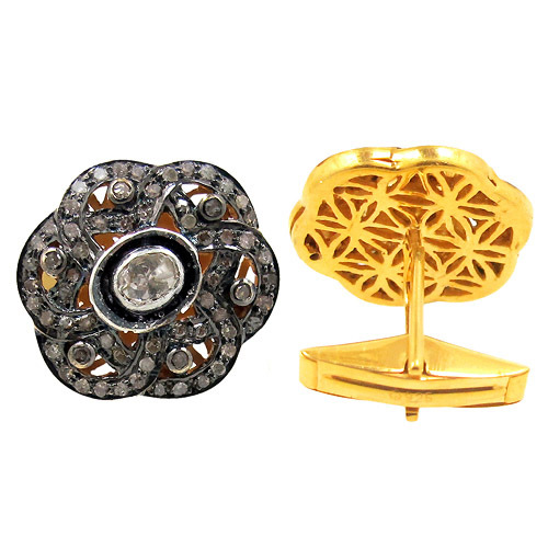 Silver Diamond Cufflinks Jewelry