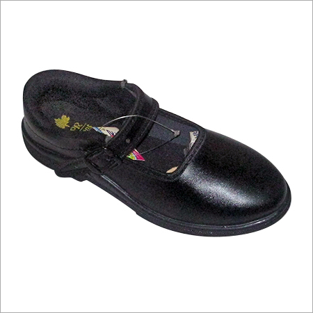 PU Girls School Shoes - PU Leather, Multiple Sizes, Black, Lace-Up | Comfortable, Durable, Lightweight, Strong Grip