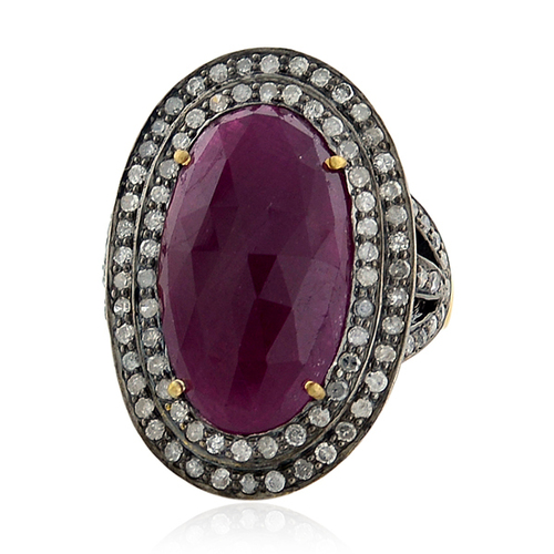 Diamond Gemstone 18k Gold Ring Jewelry