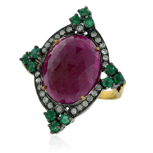 Diamond Gemstone Gold Ring Jewelry