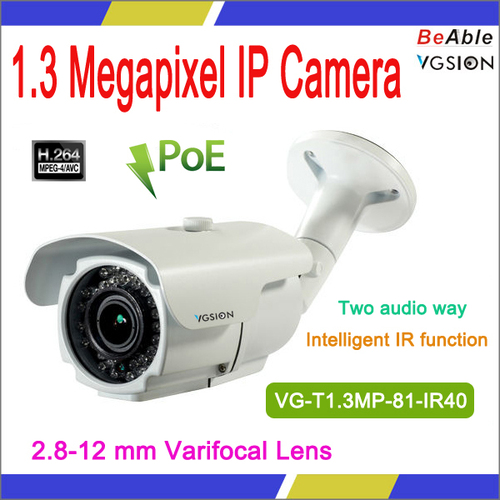 1.3 Megapixel Indoor & Outdoor IP Camera - White, 2.8-12mm Varifocal Lens, 1280x960 Resolution | Remote Surveillance, 40 IR LEDs, 60m Night Vision, Two-Way Audio, ONVIF