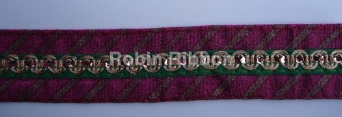 Lace Manufacturer - Polyester 2cm x 100m Burgundy, Floral Pattern, Sequined Embellishments, Elegant Design, Durable Material