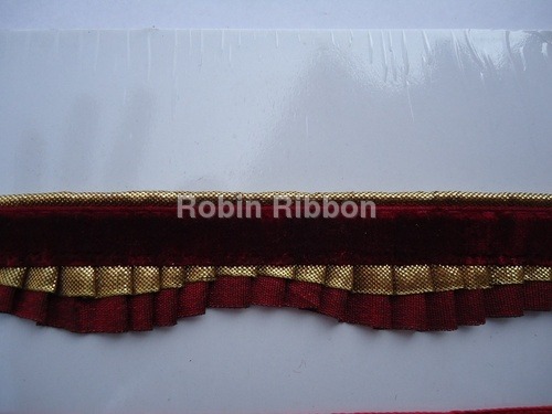 Velvet lace with satin ribbon