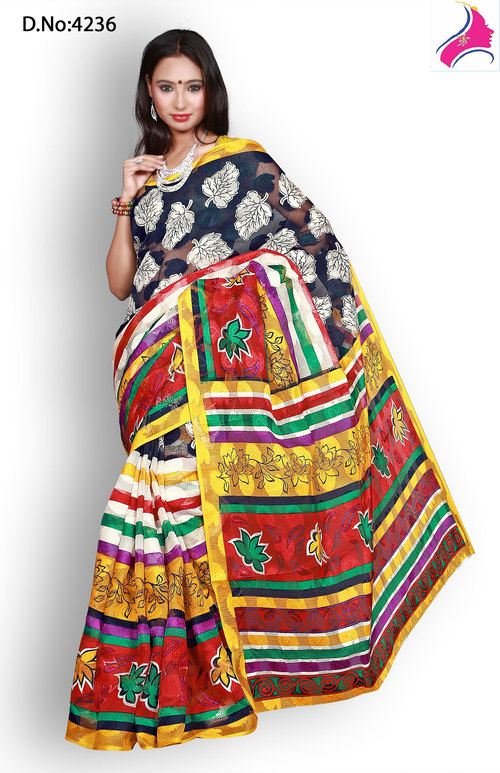 Brasso Multicoloured Printed Saree