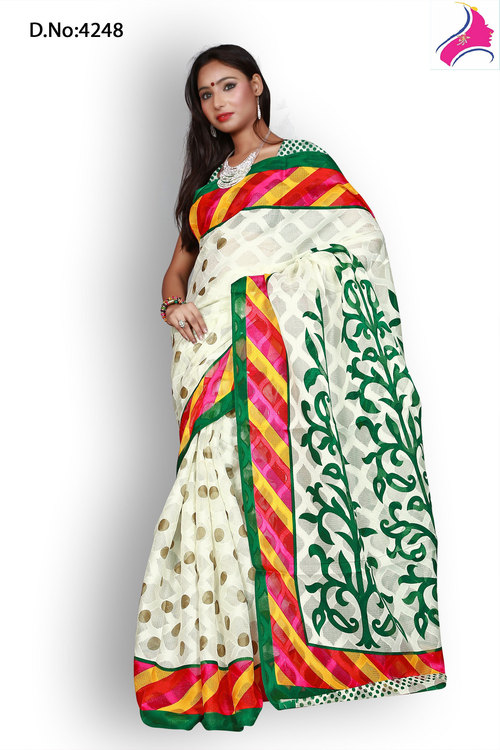 Rani Shaded Brasso Designer Printed Saree
