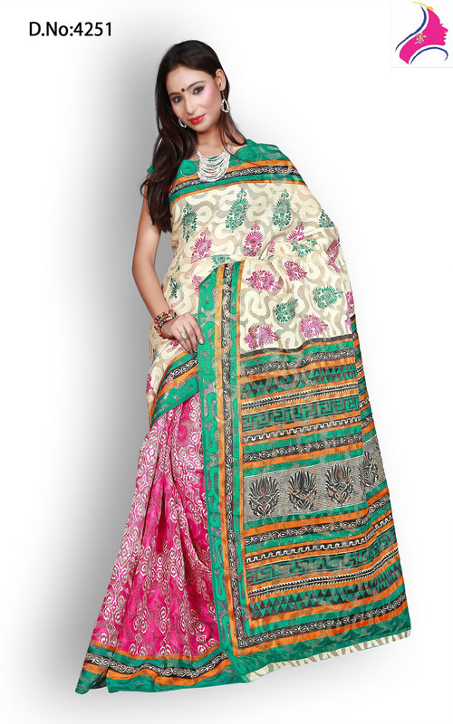 Gold Weave Rani Shade Designer Saree