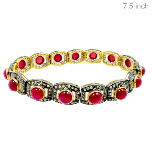 Ruby Diamond Gold Bracelet