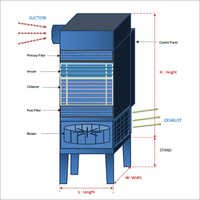 Oil Fume Extraction System - Air Flow 600 Cfm, Suction 15-17 M/s, Dimensions 650x560x1250 Mm | Rust Resistant, Low Energy, Efficient Filtration, Strong Built