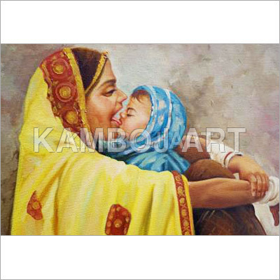 Mother And Child Oil Painting