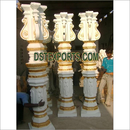 NEW DESIGN DEV PILLARS - Fiber, 7ft Height, White, 12 Inch Base | Elegant Design, Lightweight, Portable, Easy Assembly