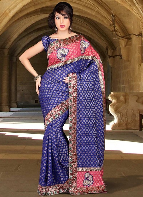Blue Shade Viscose Saree