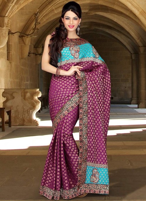 Magenta Shade Viscose Saree