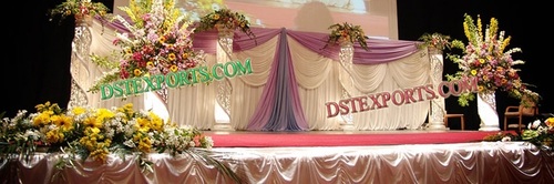 Wedding Stage Crystal Fiber Pillars - 6-8 ft Height, Clear Color, 1-2 ft Base Diameter, Elegant Durable Design