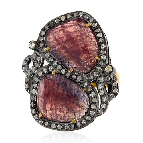 Diamond Gemstone 18k Gold Ring Jewelry