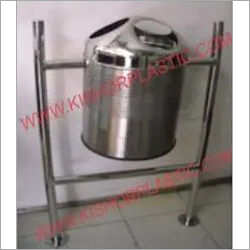 Stainless Steel Pole Hanging Dustbin By KISHOR PLASTIC