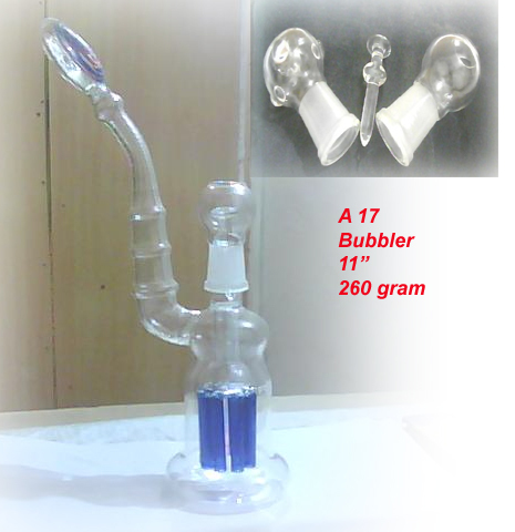 Smoking Bubbler - Borosilicate Glass, 11 Inches, Clear | Smooth Smoking, Durable, Compact Design