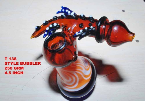 Glass Smoking Colored Bubbler - High Grade Glass, 8 Inch, Amber | Handblown, Durable, Smooth Smoking, Easy to Clean